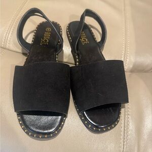 Rouge! Black Women's Sandals with Gold Accents